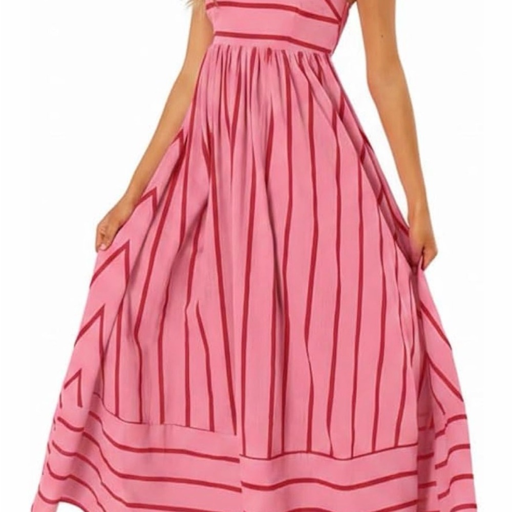 Pink Striped Maxi Dress - Elegant Women's Summer Dress